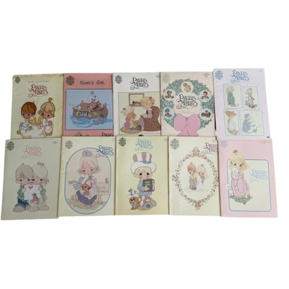 Precious Moments Mixed Lot of Cross Stitch Patterns & Leaflets - Vintage 80s-90s